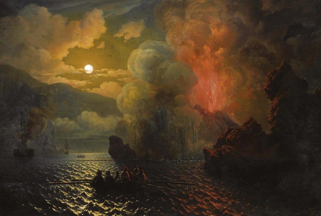 «Извержение Везувия». Художник: Н. П. Красовский (1868)