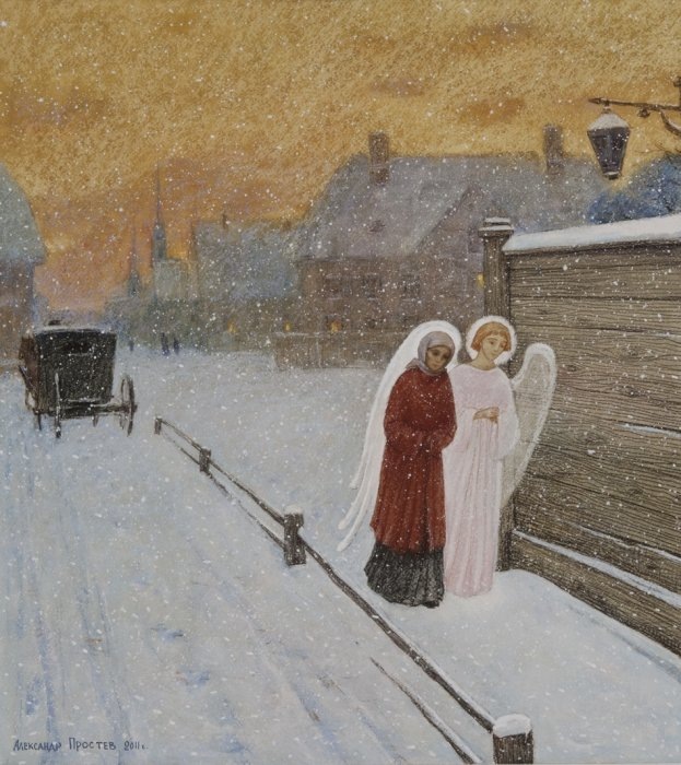 Вечер тихого дня. Картины Александра ПРОСТЕВА. Художника, иконописца, реставратора. Автора известных циклов, посвященных святым Ксении Петербургской и Петру и Февронии. Страница ВКонтакте. https://vk.com/id314855100