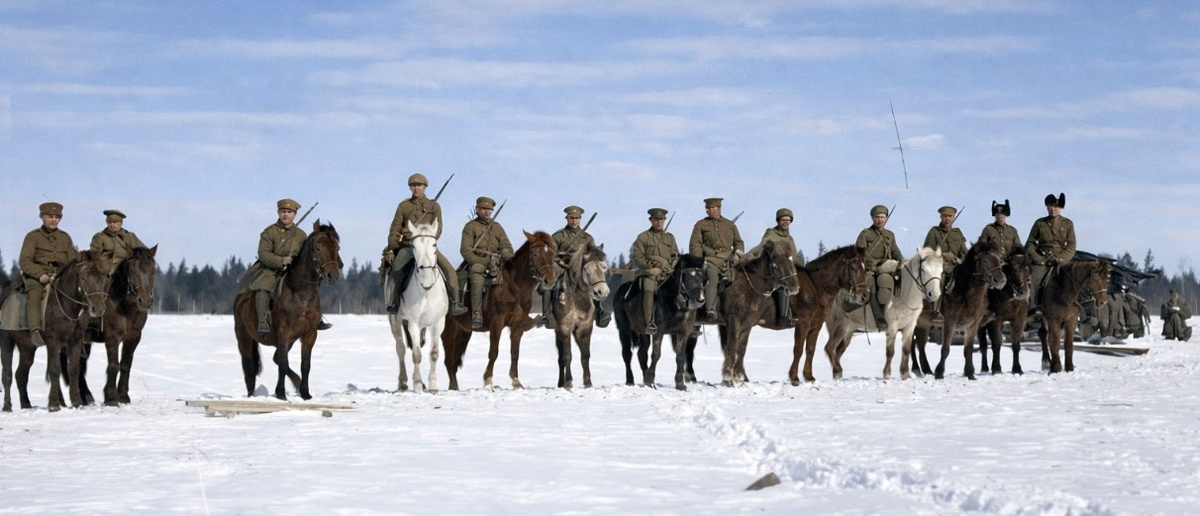 Русский патруль на Архангельско-Вологдской железной дороге, 1919 год.