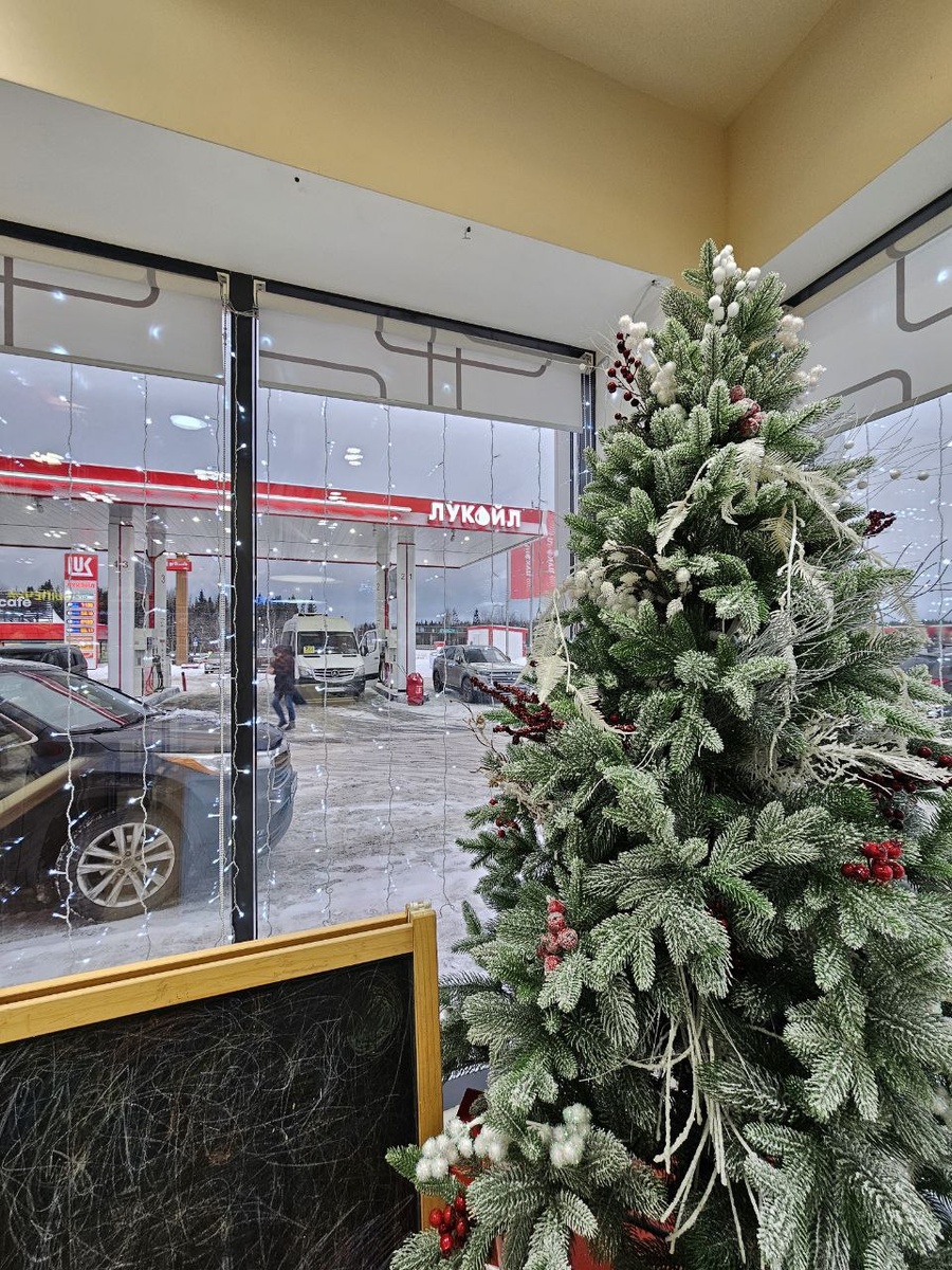 Эта фотка с той АЗС, но из другой поедки, в этот раз темно было еще