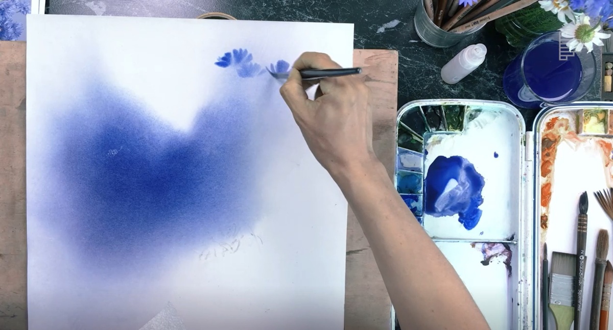 Процесс работы акварелью, художник Татьяна Каштальян