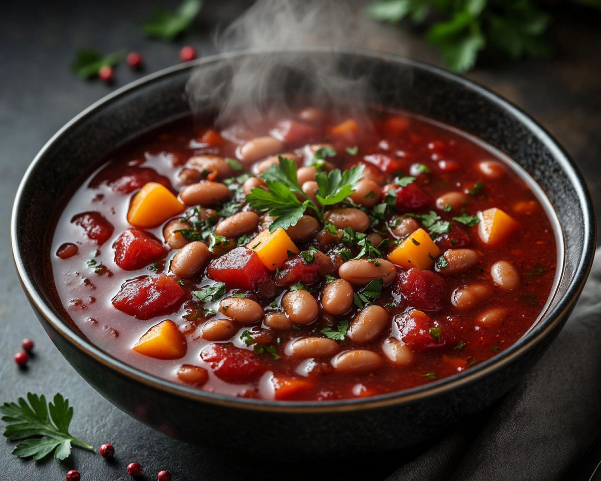 Постный борщ с фасолью: пошаговый рецепт вкусного и сытного блюда 🍲❤️✨😋