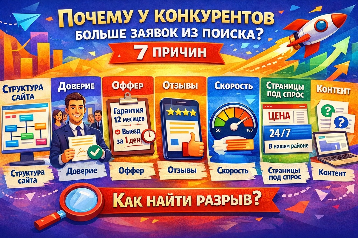 Почему у конкурентов больше заявок из поиска