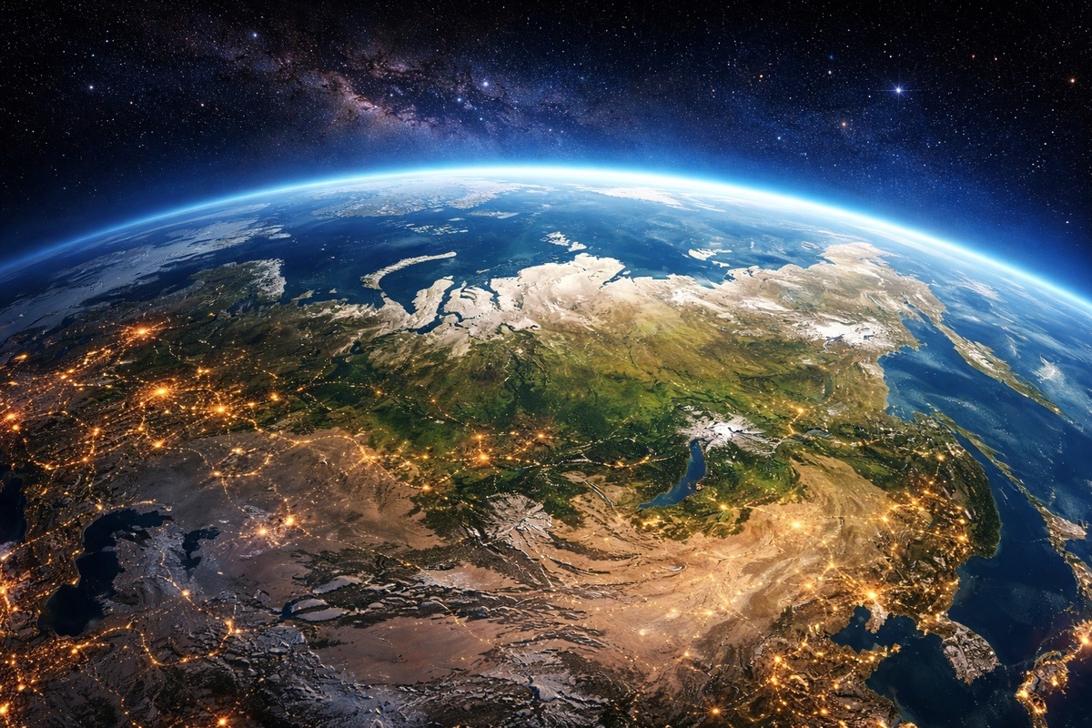    Озеро Виви, на берегу которого находится центр России, занимает площадь около 229 квадратных километров