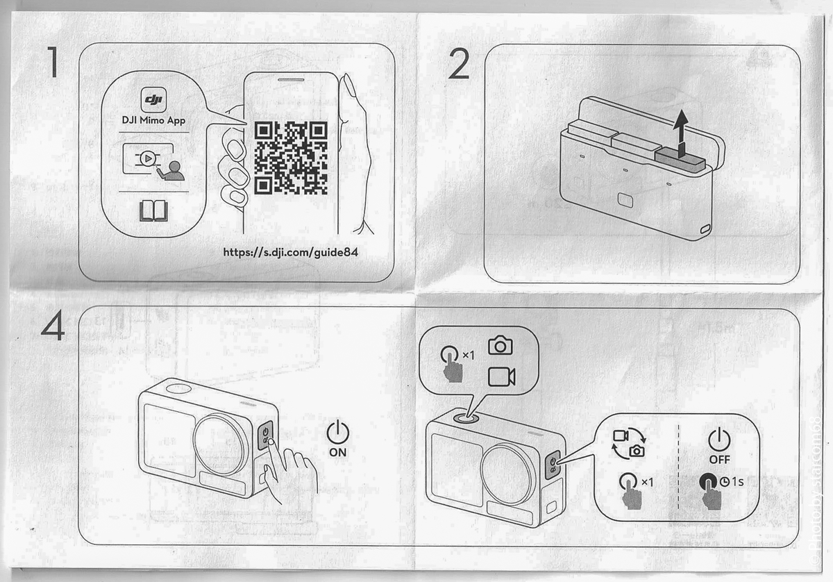 Первая иконка в иконографии рассказывает как правильно зарегистрировать камеру DJI Action 5