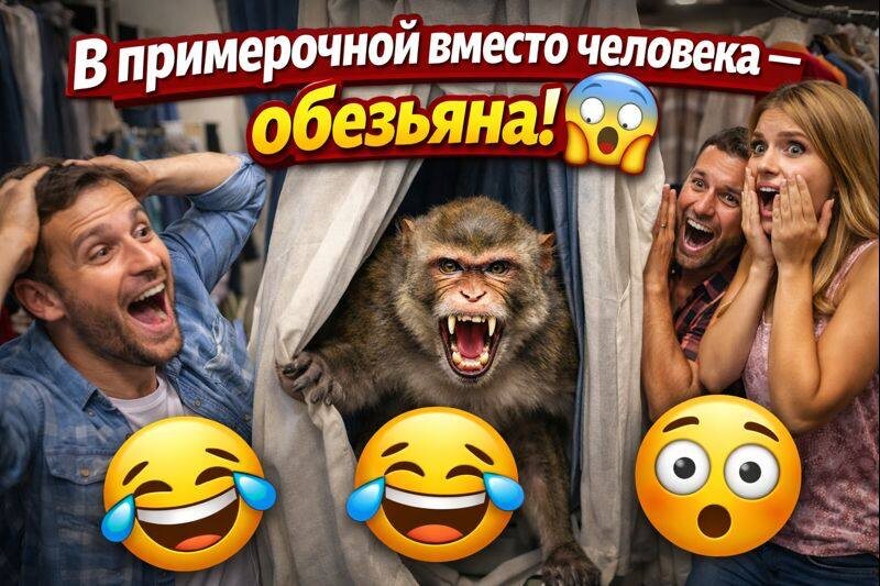 Померил одежду, а там… шипящая обезьяна! 😱🐒 Реакция людей бесценна!