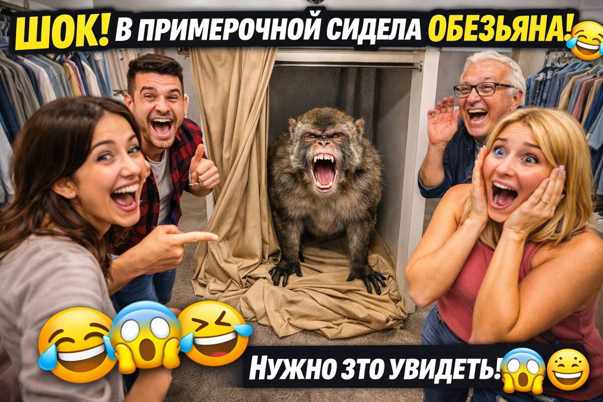 Померил одежду, а там… шипящая обезьяна! 😱🐒 Реакция людей бесценна!
