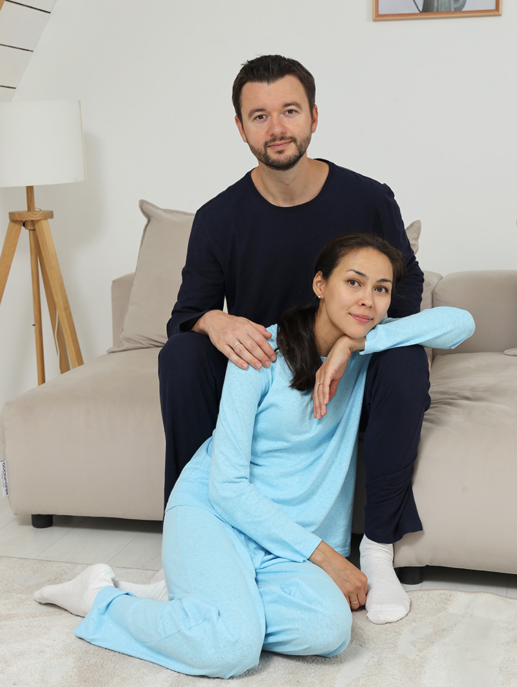 Парная пижама для двоих из конопли Uzor Wear