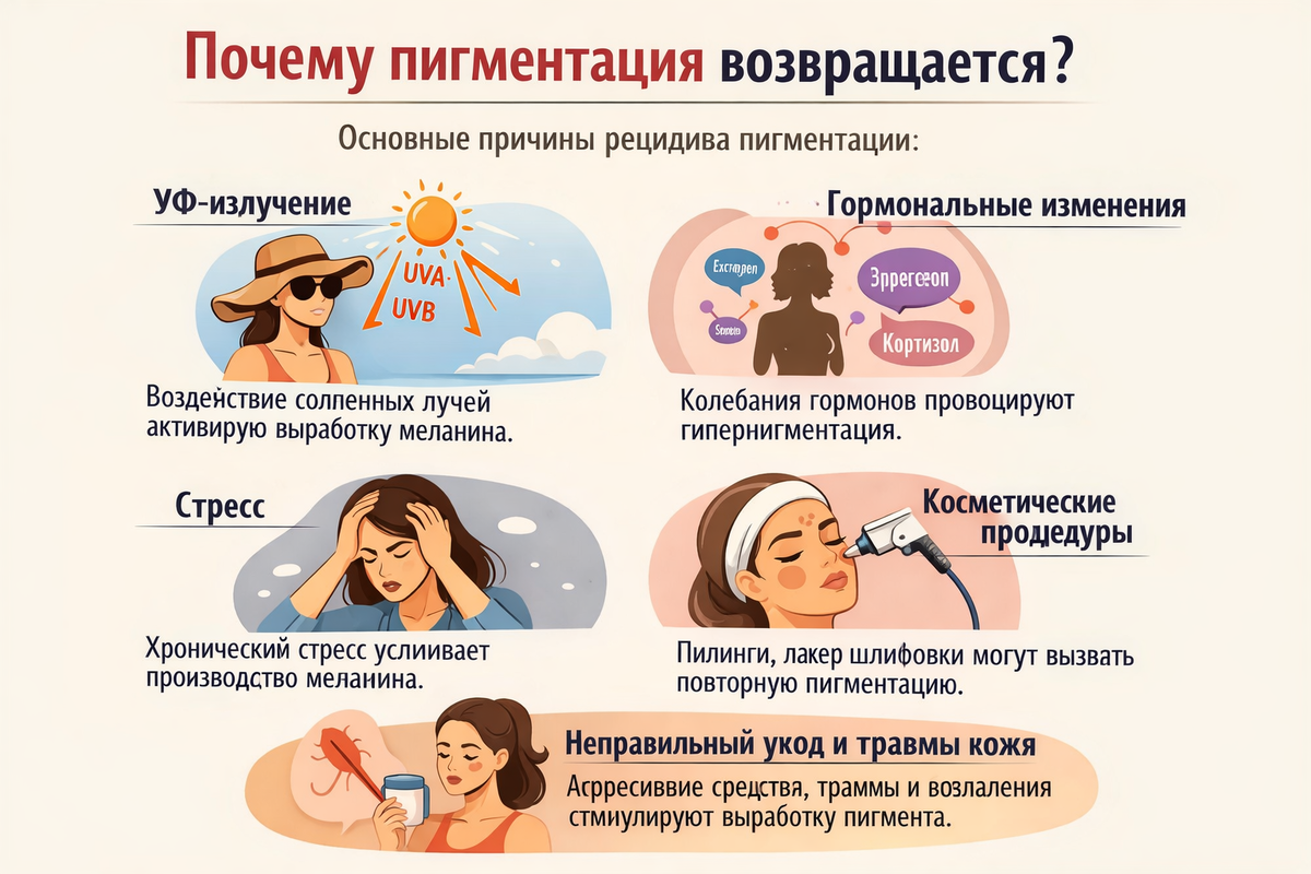 Почему пигментация возвращается