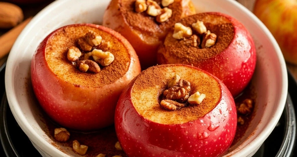Запечённые яблоки с корицей и орехами — десерт, который греет душу