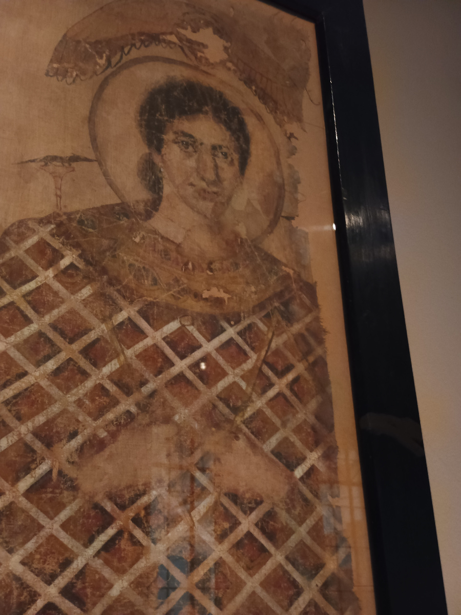 Погребальная пелена с изображением женщины. Римский период, II век н.э. Египет. Лён, клеевая краска.