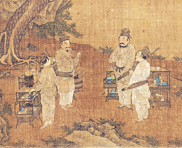 Лю Суннянь. Чайные состязания. Фрагмент. Музей императорского дворца, Тайбэй.