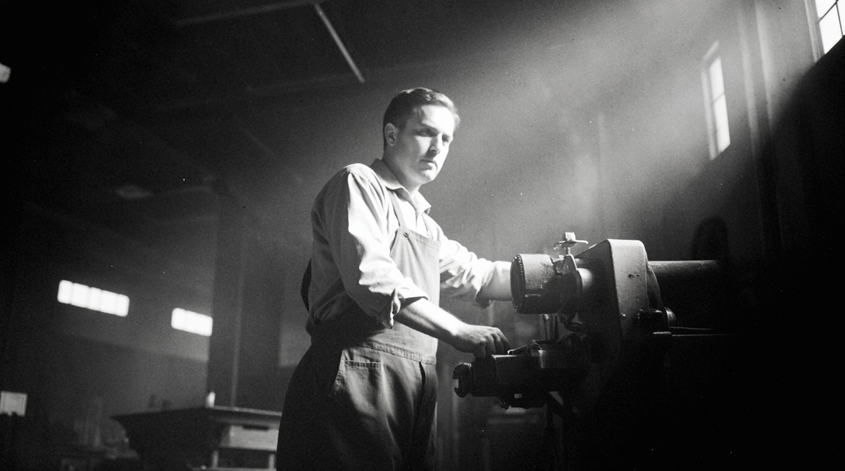 Рабочий у станка