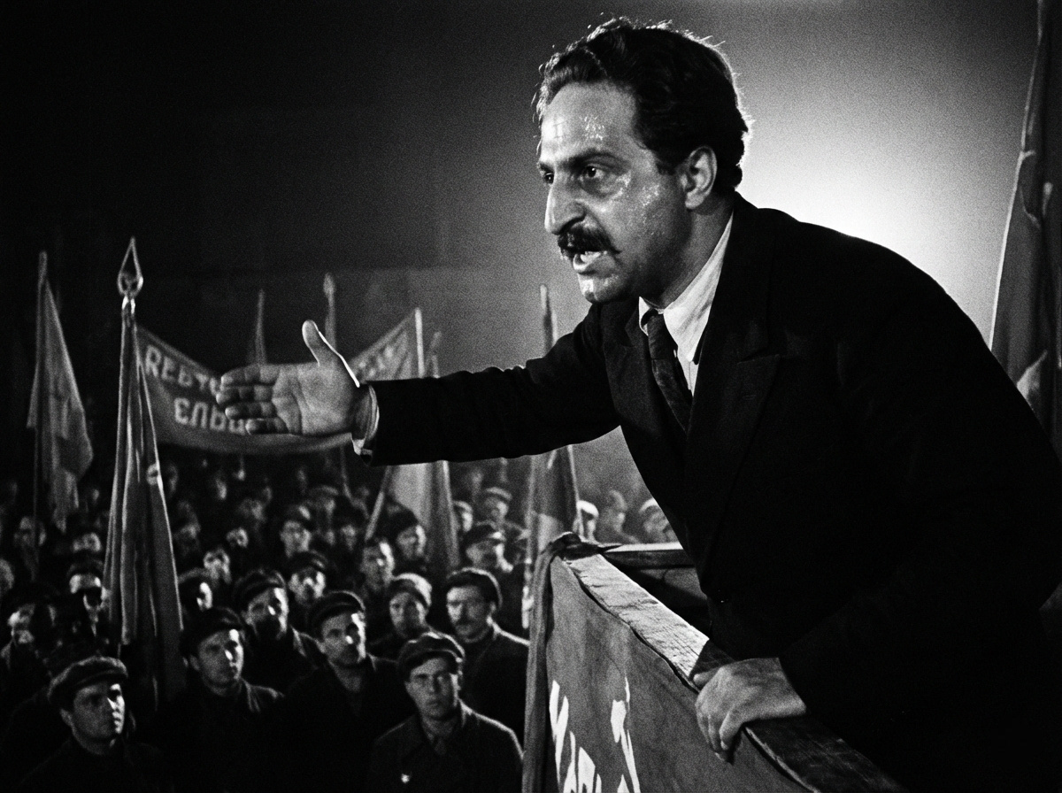 Серго Орджоникидзе выступает перед большевиками