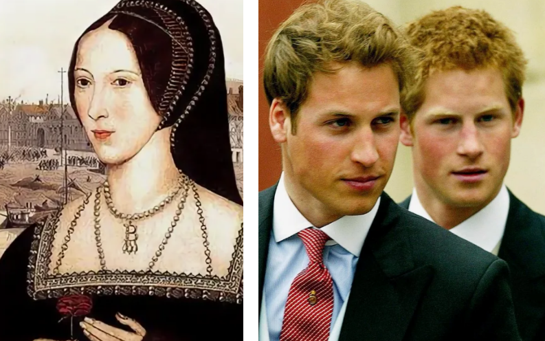 Анна Болейн и ее потомки, принц Уильям и принц Гарри