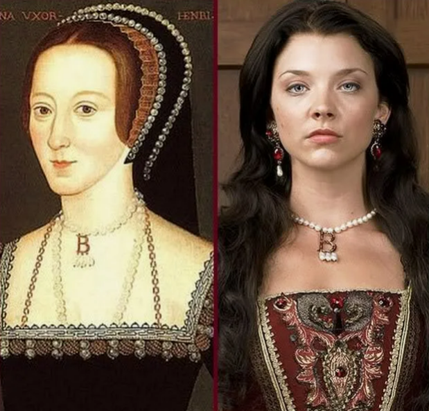 Реальная Анна и актриса Натали Дормер, сыгравшая ее  в  сериала Тюдоры