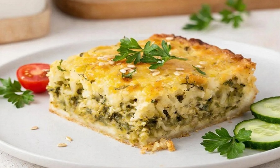 Капустная запеканка с овсяными хлопьями