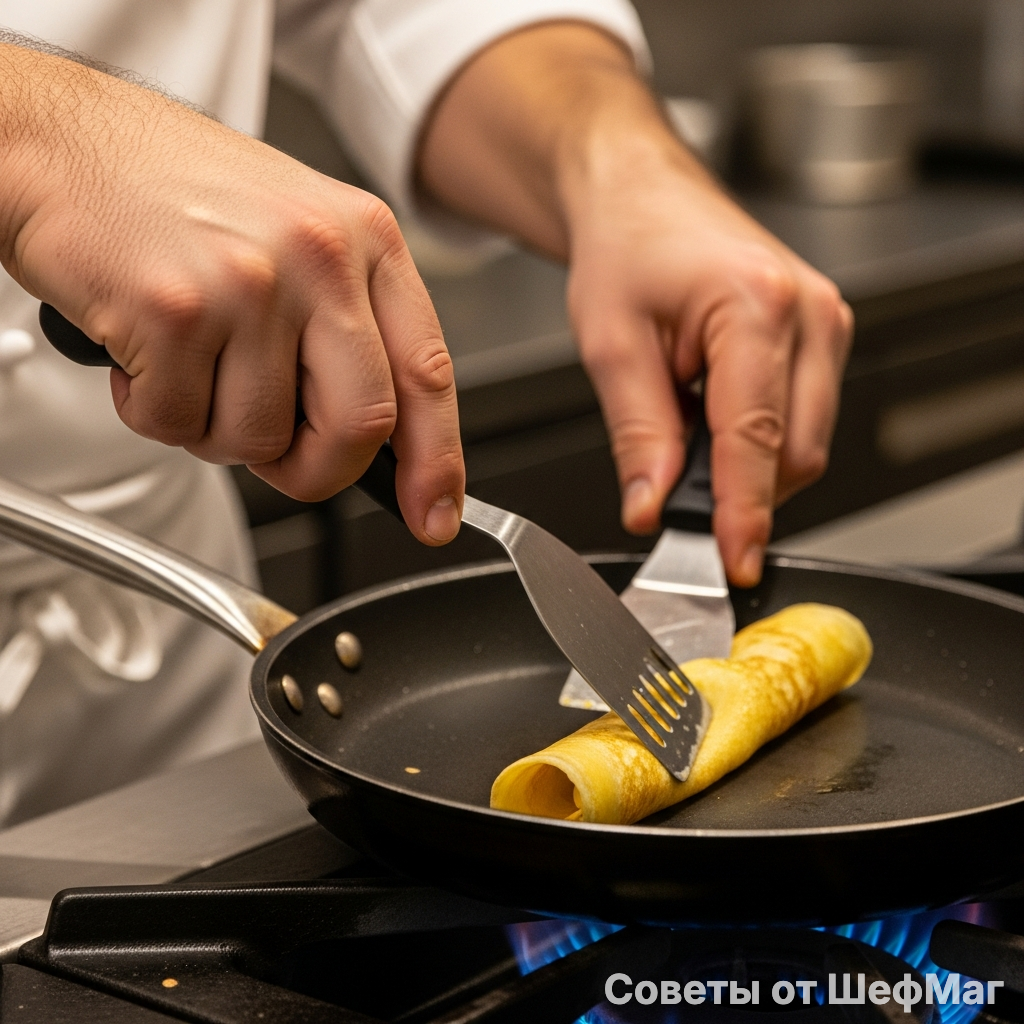 Сворачивайте ролл аккуратно, используя широкую лопатку.