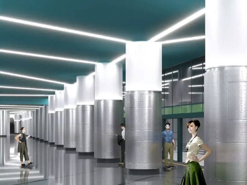 Автор фото: t.me/podzemnik_spb. Внешний облик будущей станции метро "Богатырская" в Петербурге.