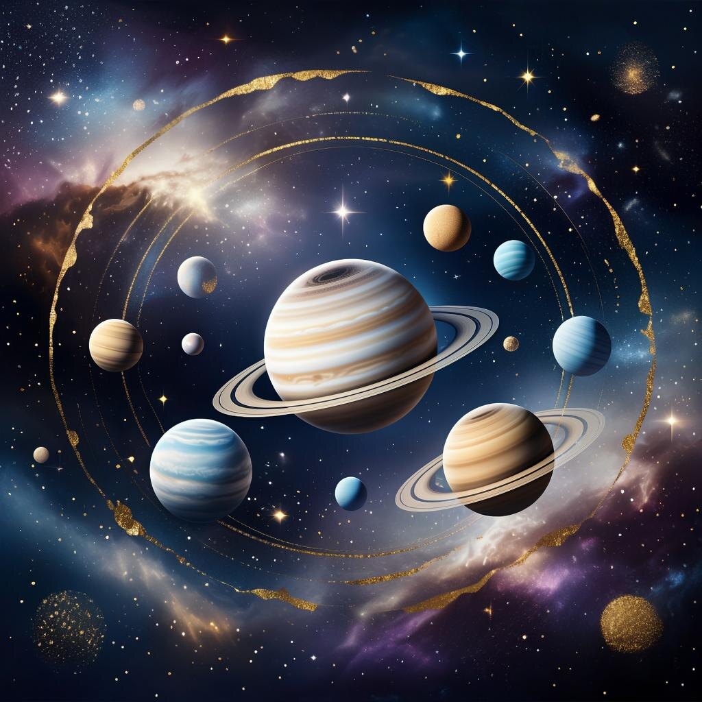 Планеты. Иллюстрация сгенерирована нейросетью