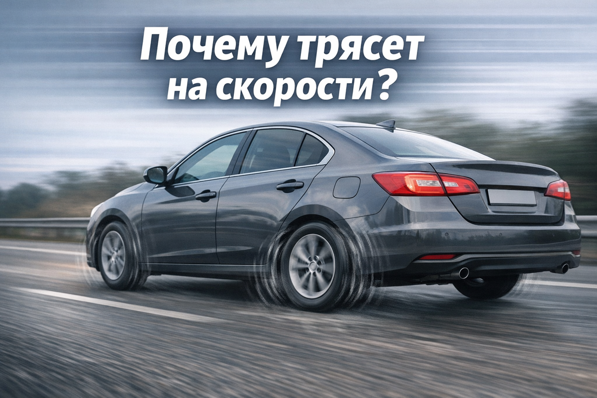 Седан едет по трассе