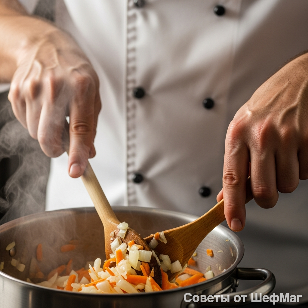 Предварительная обжарка овощей дает супу насыщенный «землистый» вкус.