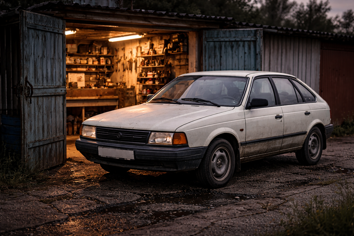Старый Москвич у гаража