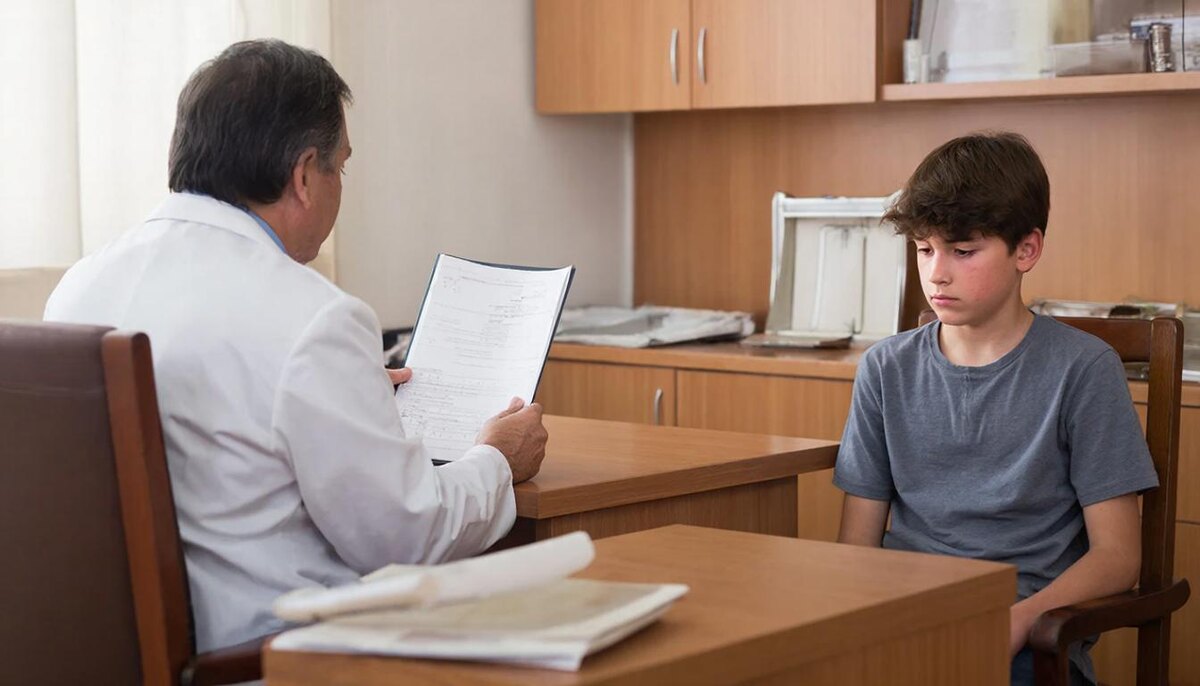 На приёме у доктора.