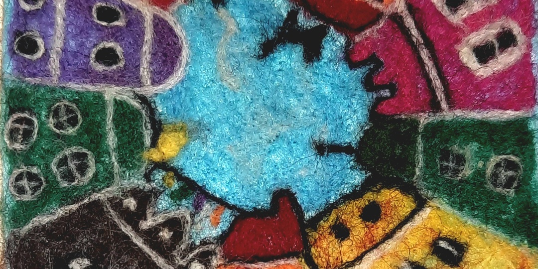 Арт-объект из шерсти за полчаса.