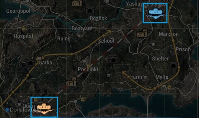    Сияющие острова на карте «Эрангеля»