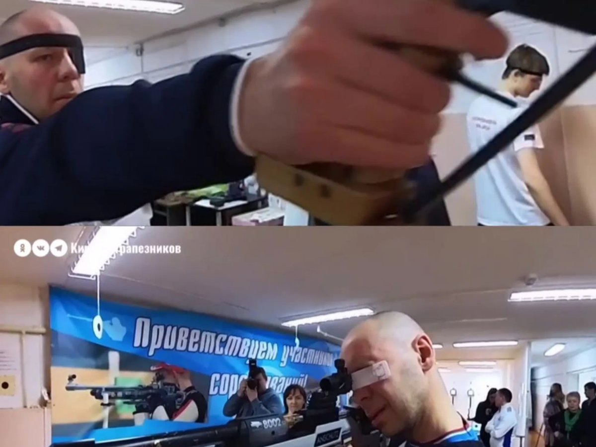    Кирилл Трапезников обучается стрельбе