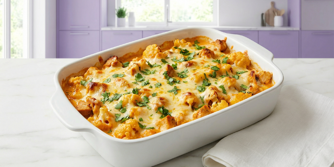 Запеканка «Баффало» с курицей и цветной капустой — острая, сырная, 43 г белка! Кеторецепт