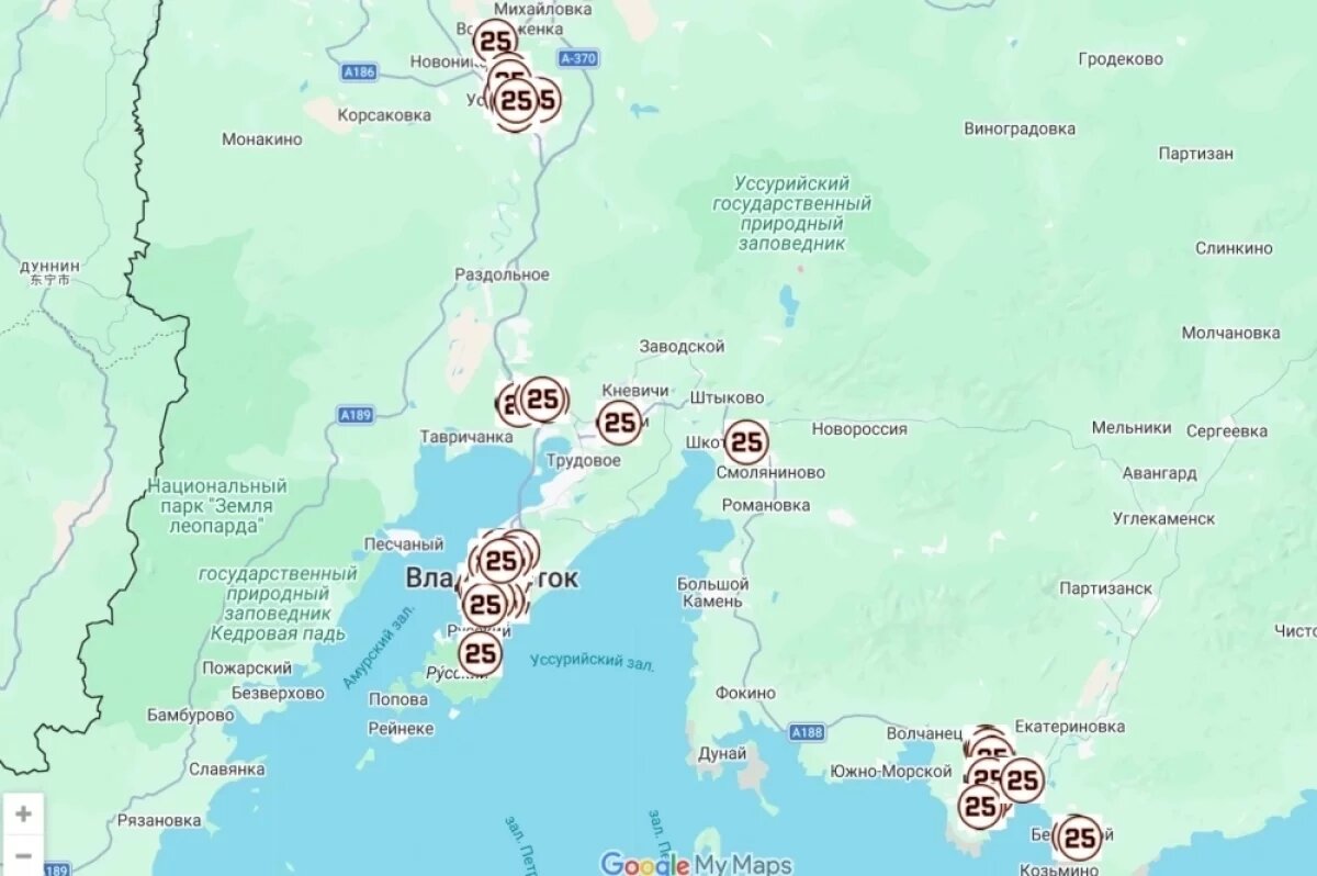    ГАИ показала на карте самые опасные участки Владивостока 2025 года