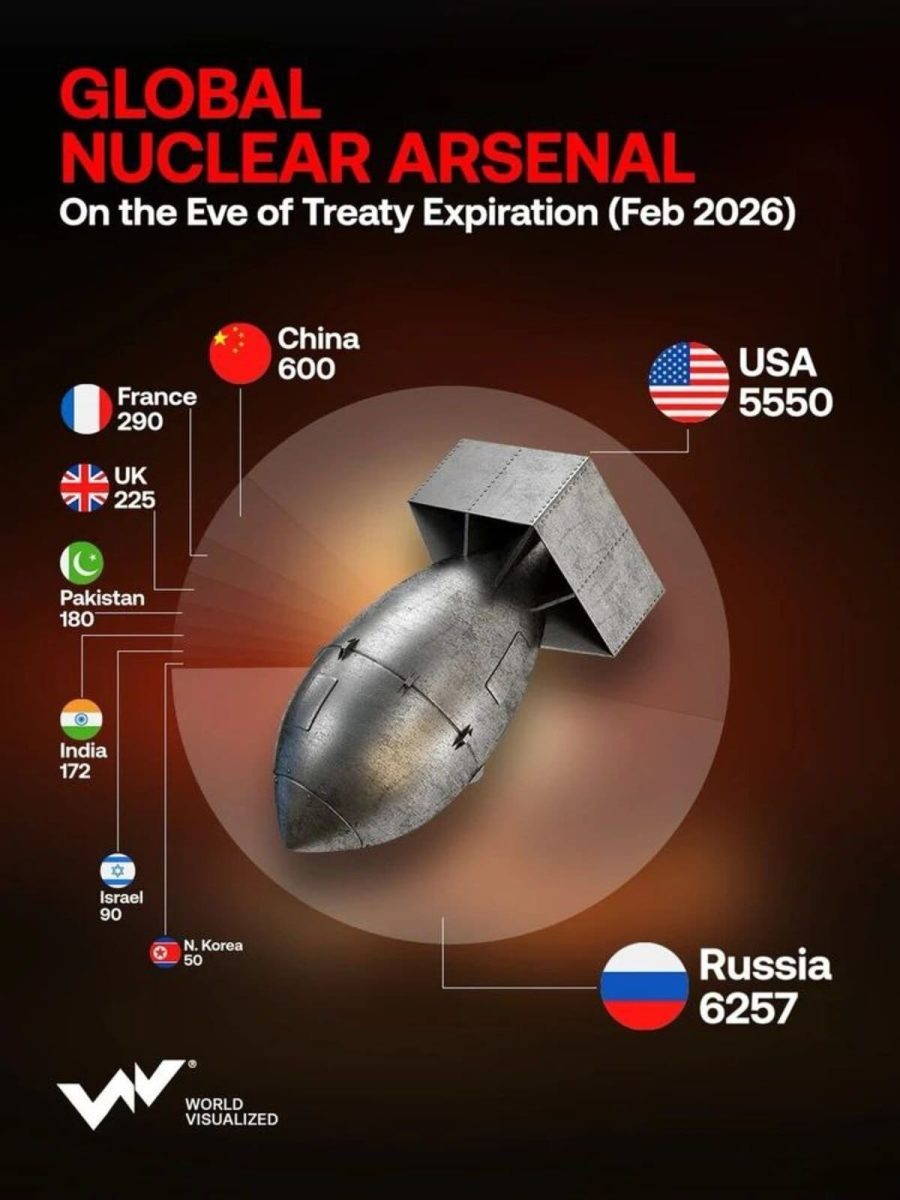    Инфографика: расклад по ядерным силам в 2026 году / © World Visualized