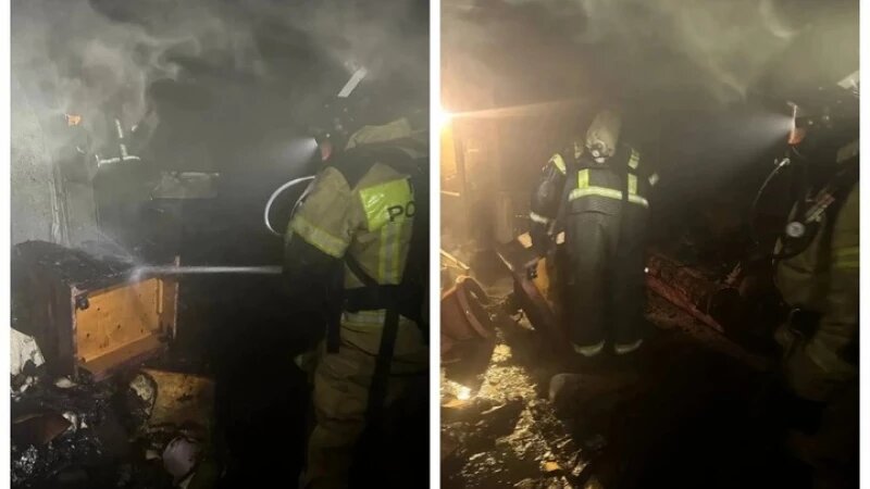     В Бийске произошел пожар в пятиэтажном жилом доме ГУ МЧС России по Алтайскому краю