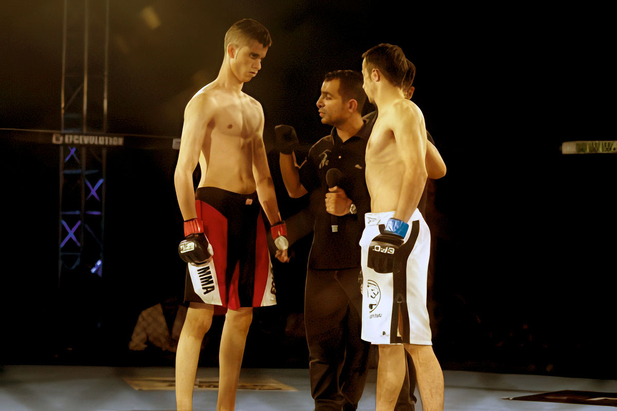 Абдель Фаттах (слева) — первый профессиональный бой