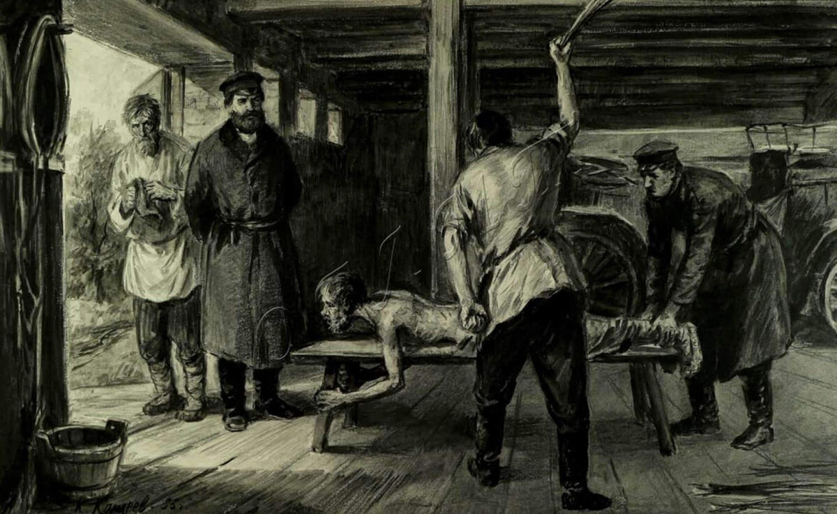 Крепостничество. Наказание розгами