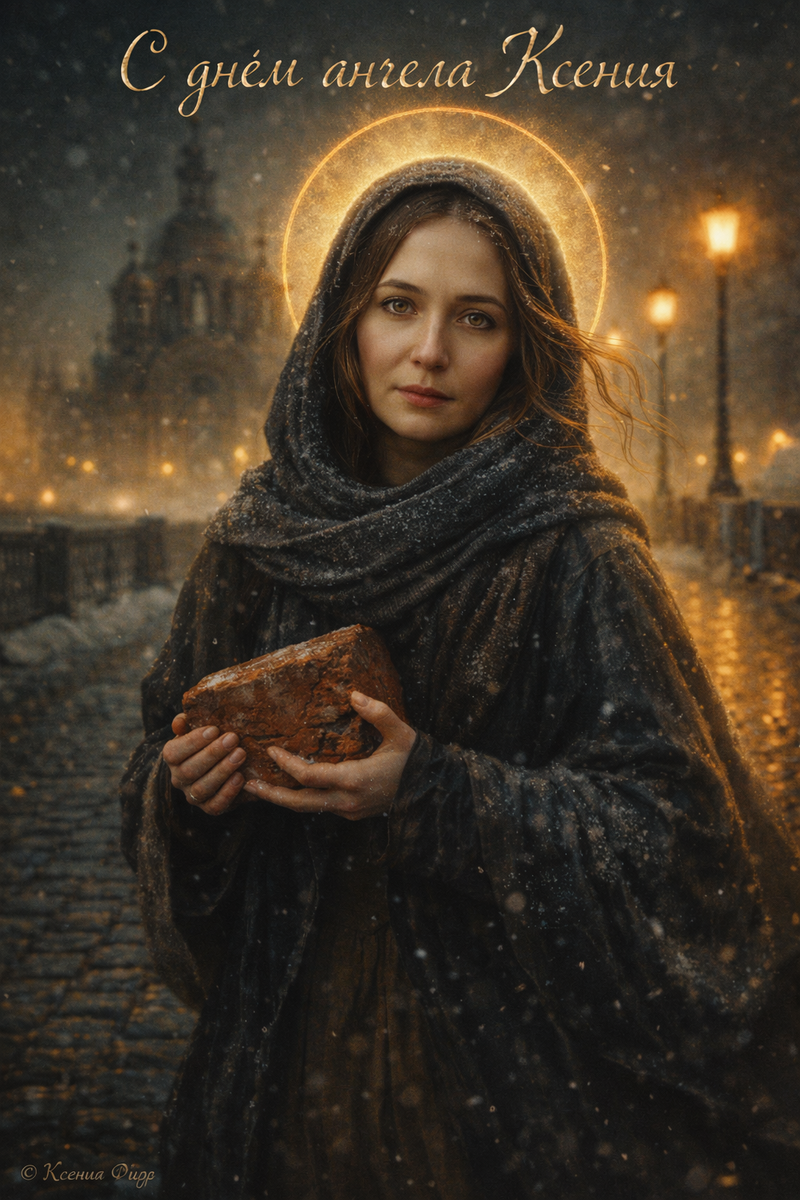 Ксения Фир. Изображение из легенды о бытие Ксении Петербургской.