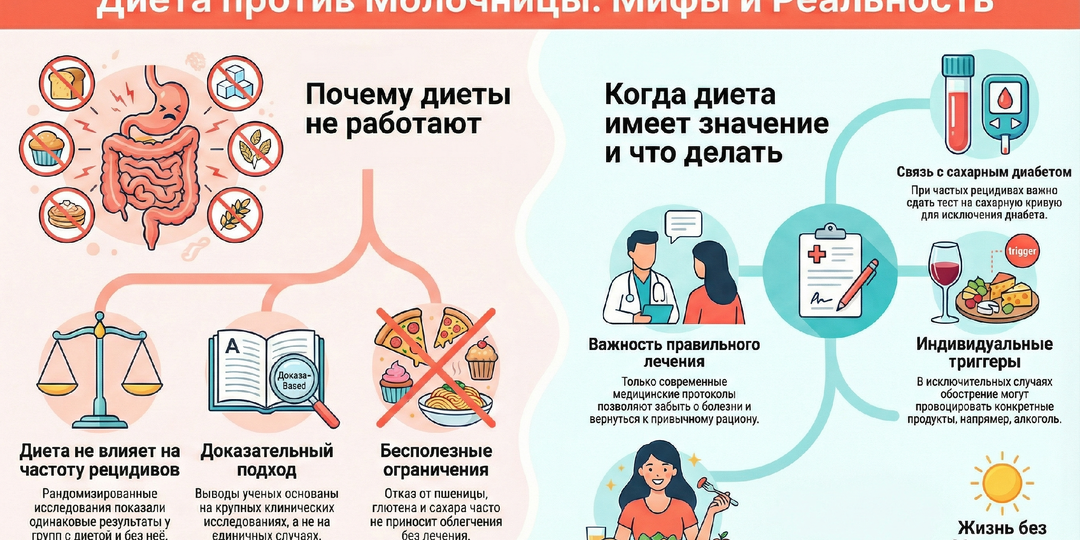 Молочница и диета: почему отказ от сладкого не работает у большинства женщин