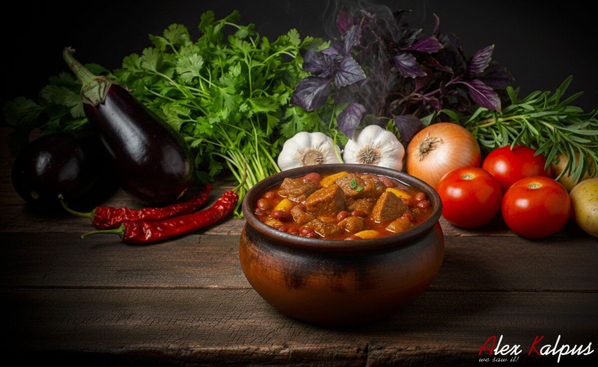 Cуп ,озбаши из говядины: Грузинская симфония мяса, овощей и трав