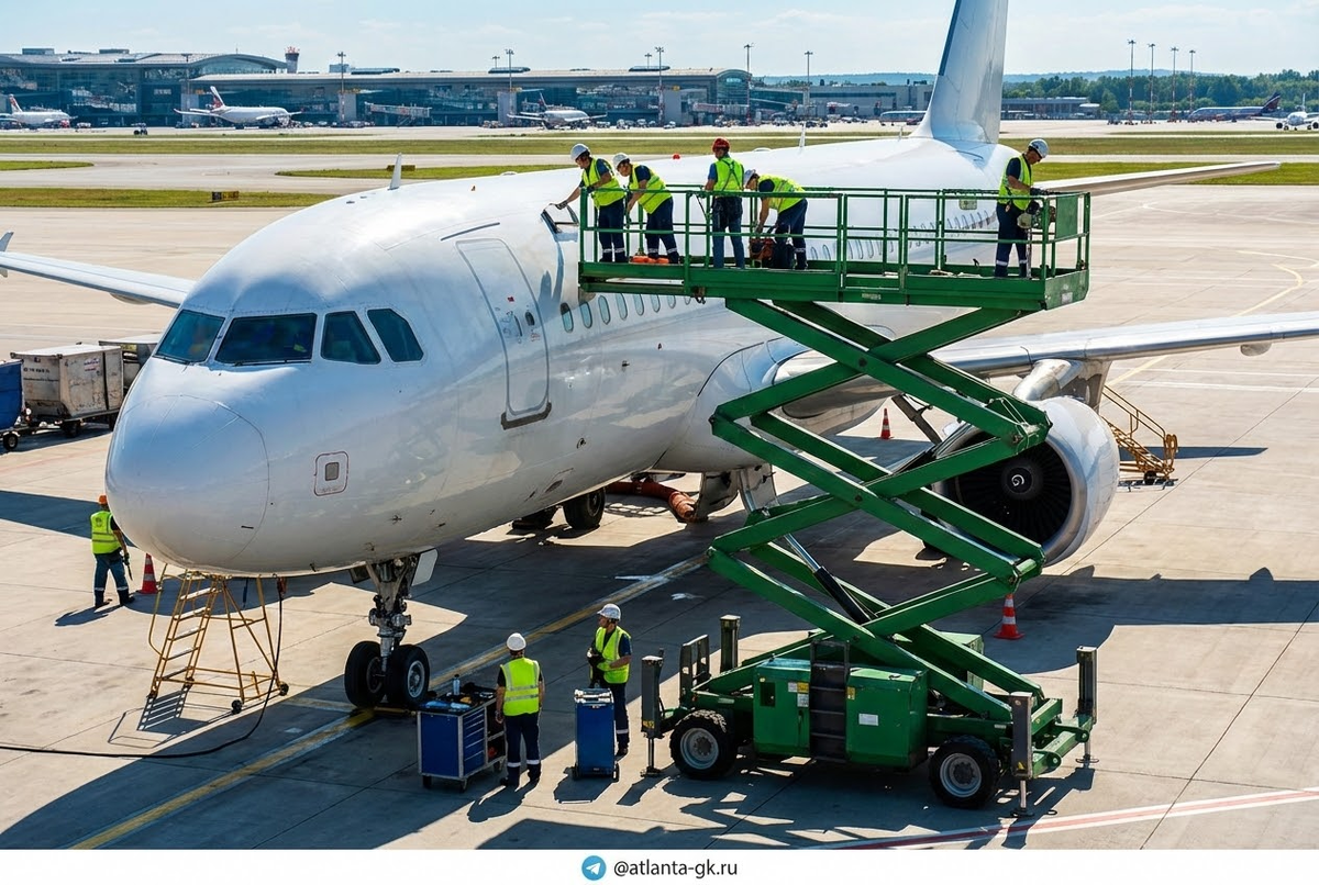    Ножничные подъёмники в действии Atlanta-gk