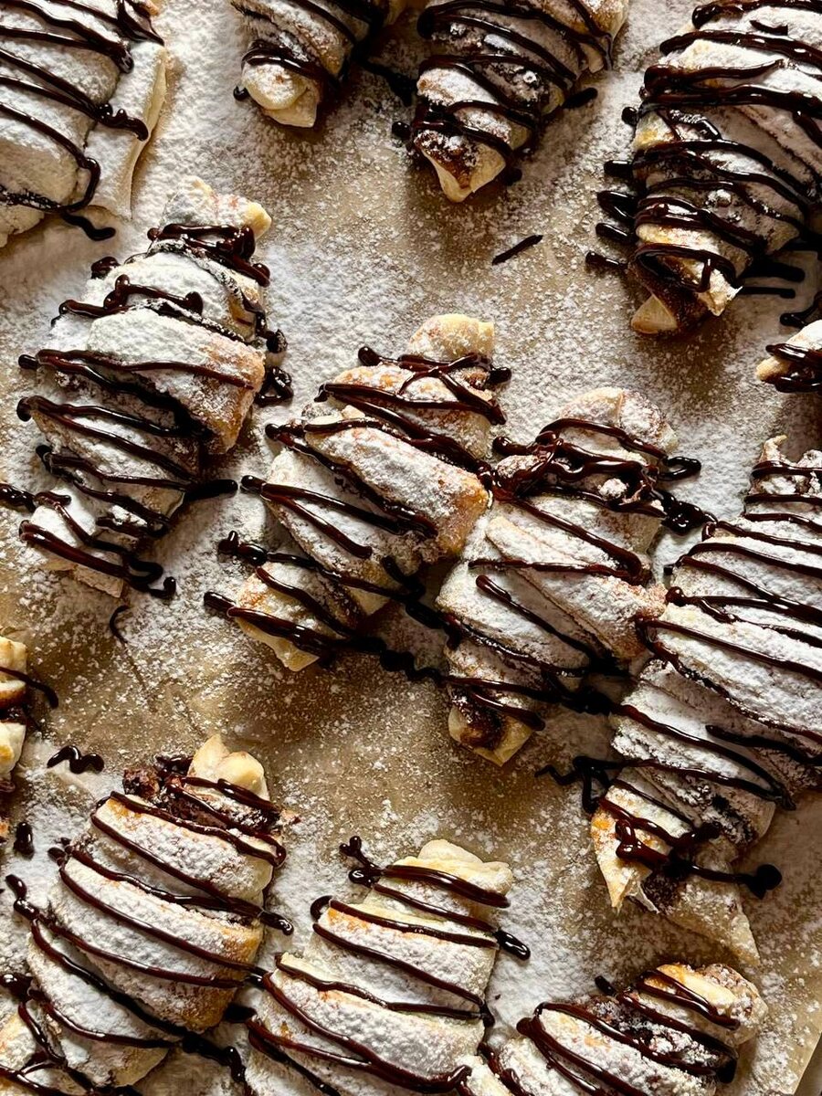 Шоколадно-орехвые круассаны