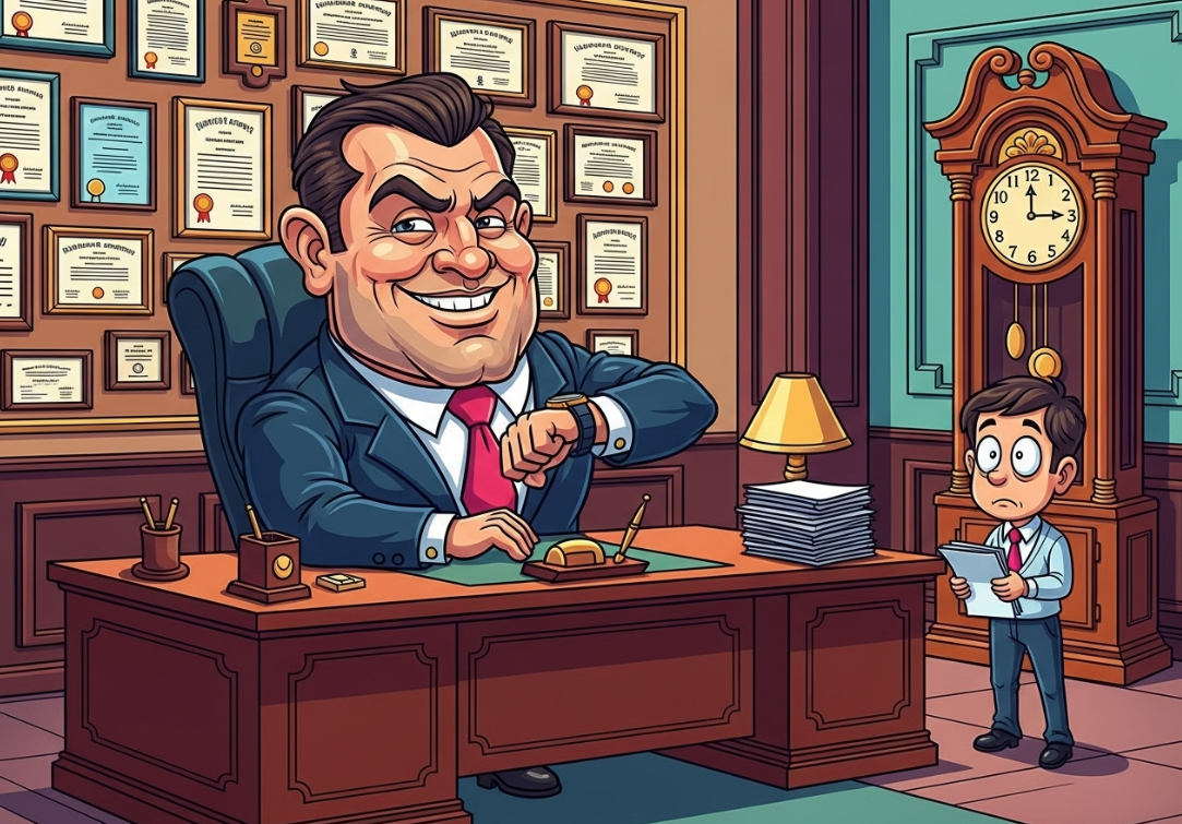 В офис — к успеху! Рисунок автора.