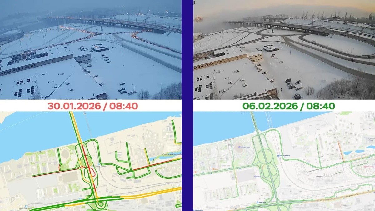     ​Отмена «выделенки» на Николаевском мосту помогла уменьшить заторы в Красноярске