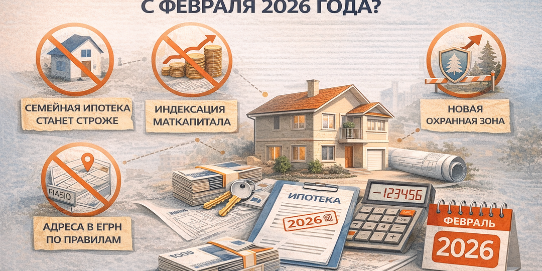 Что изменится в сфере недвижимости с февраля 2026 года: ипотека, маткапитал, адреса и новые требования