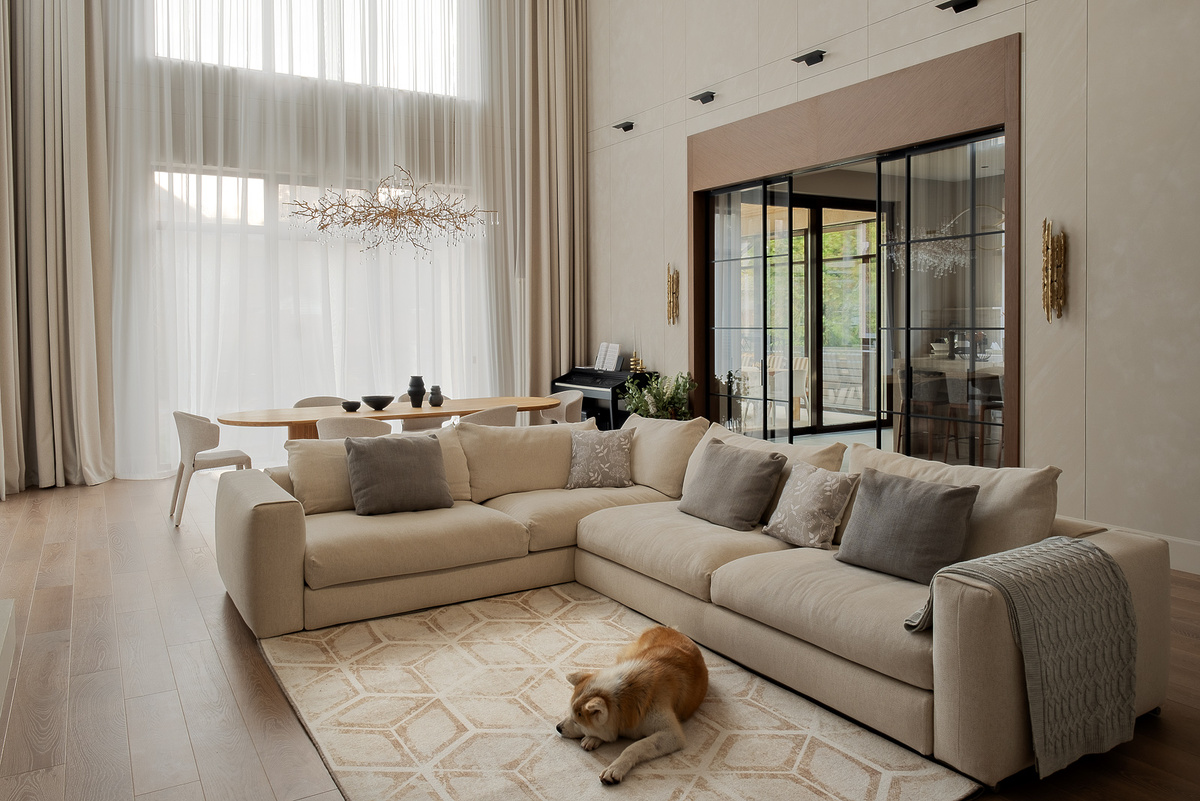 Интерьер гостиной дома по проекту РОДЖЕСТВЕННО