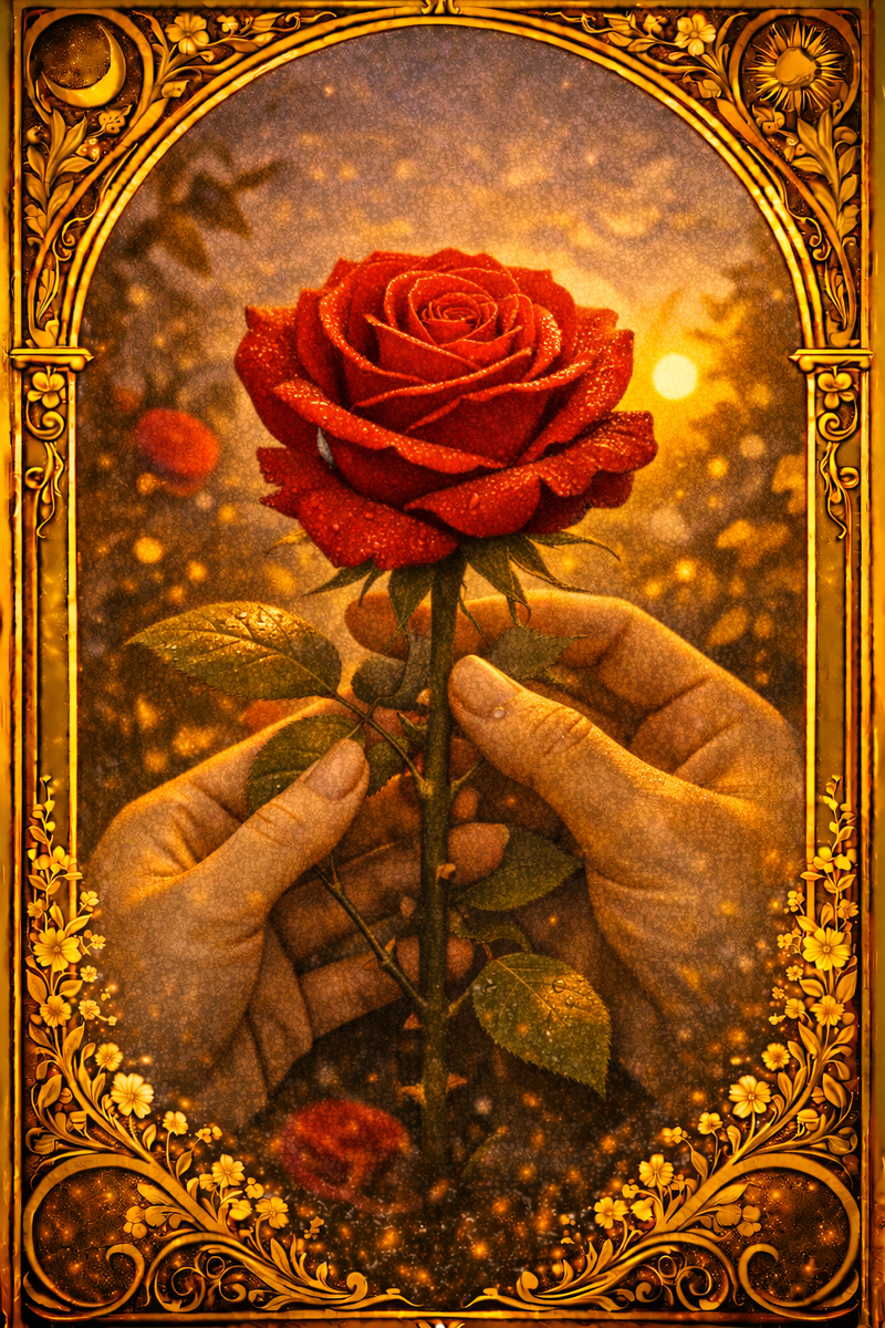 Красная роза видела ласку