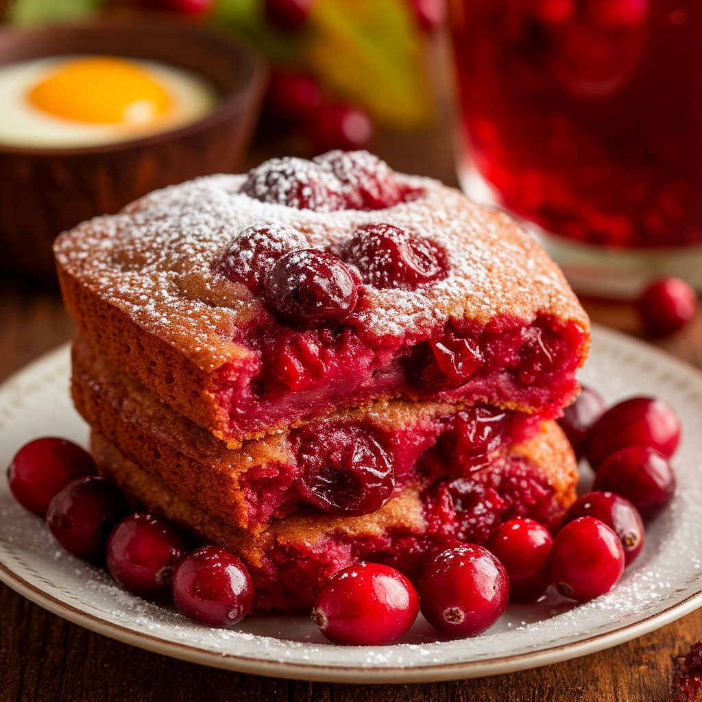 Пирожные с клюквой и виноградом