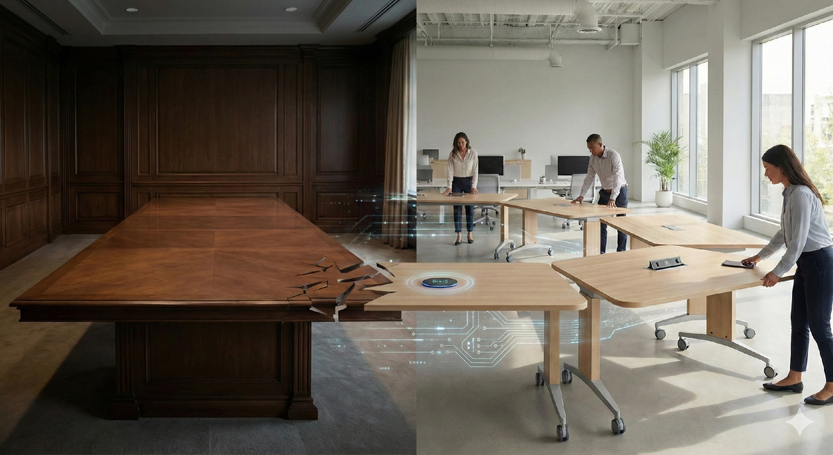 Инженерная эстетика переговорных зон: от тяжелых монолитов к адаптивному хабу