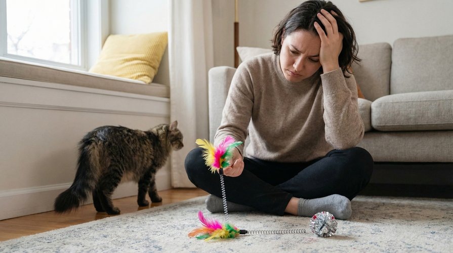 почему кошка не играет с игрушками